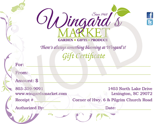 Wingard's Gift Certificate