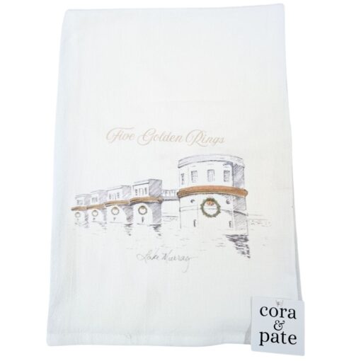 "Five Golden Rings" Tea Towel